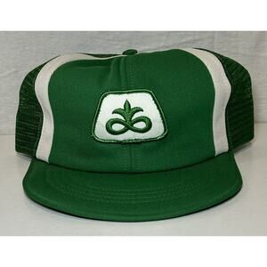 VTG PIONEER SEED Patch Lucky Stripes Snapback Trucker Hat Cap USA Full Foam